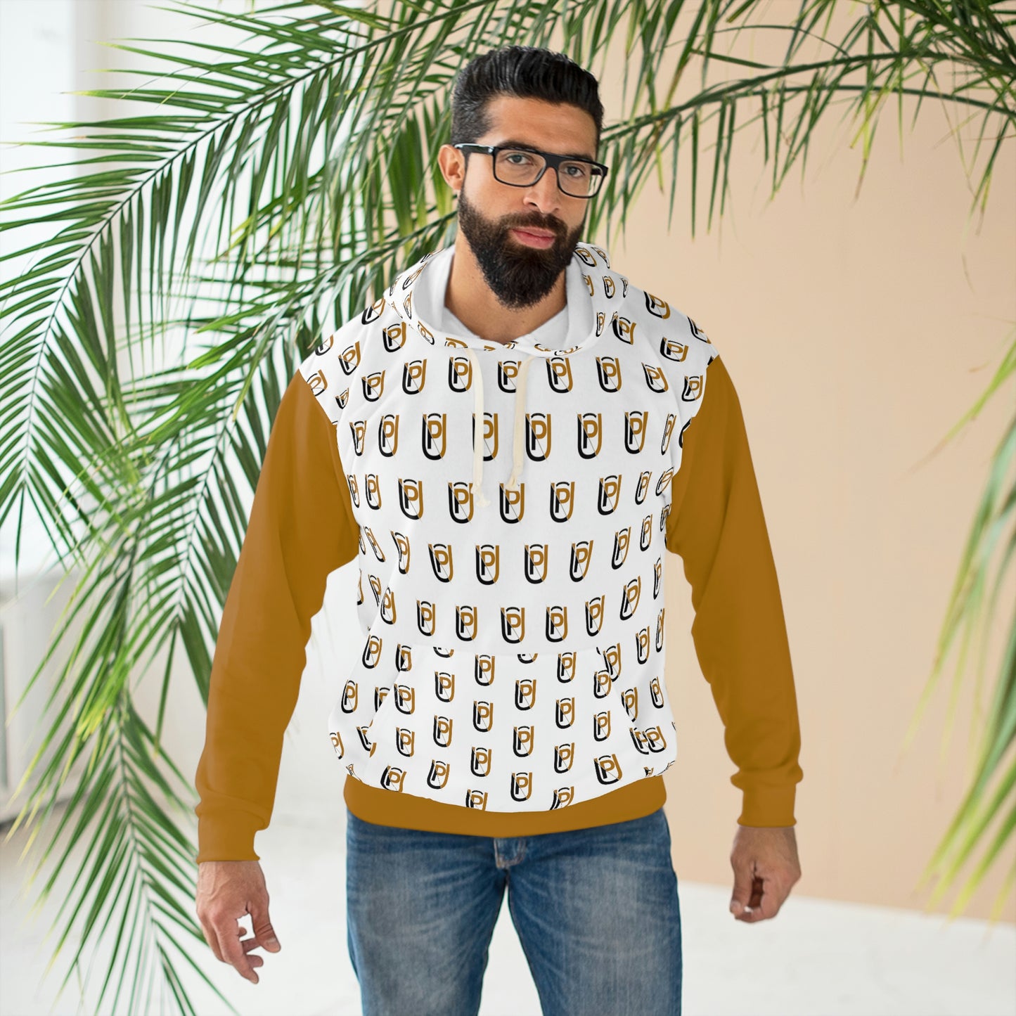 UPSCALE AOP Unisex Pullover Hoodie GOLD  SLEEVE