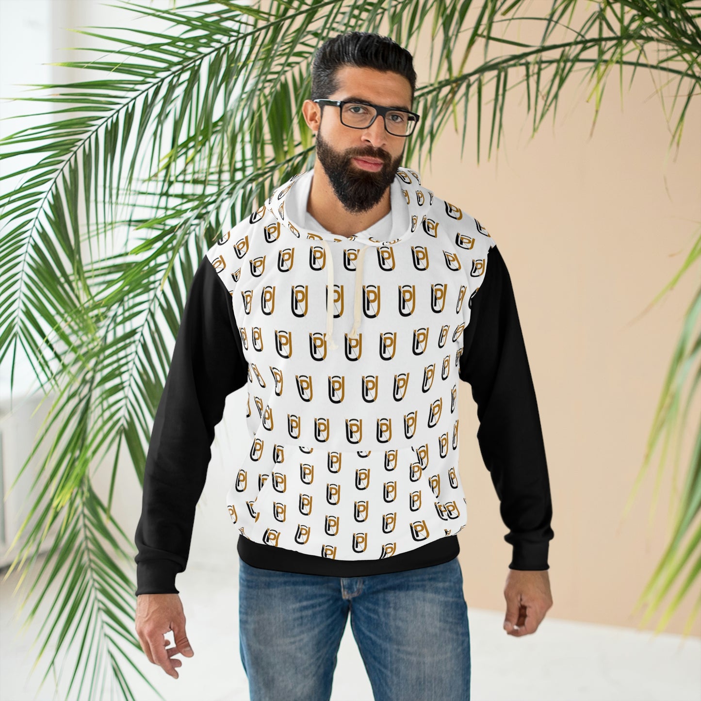 UPSCALE AOP Unisex Pullover Hoodie BLACK SLEEVE