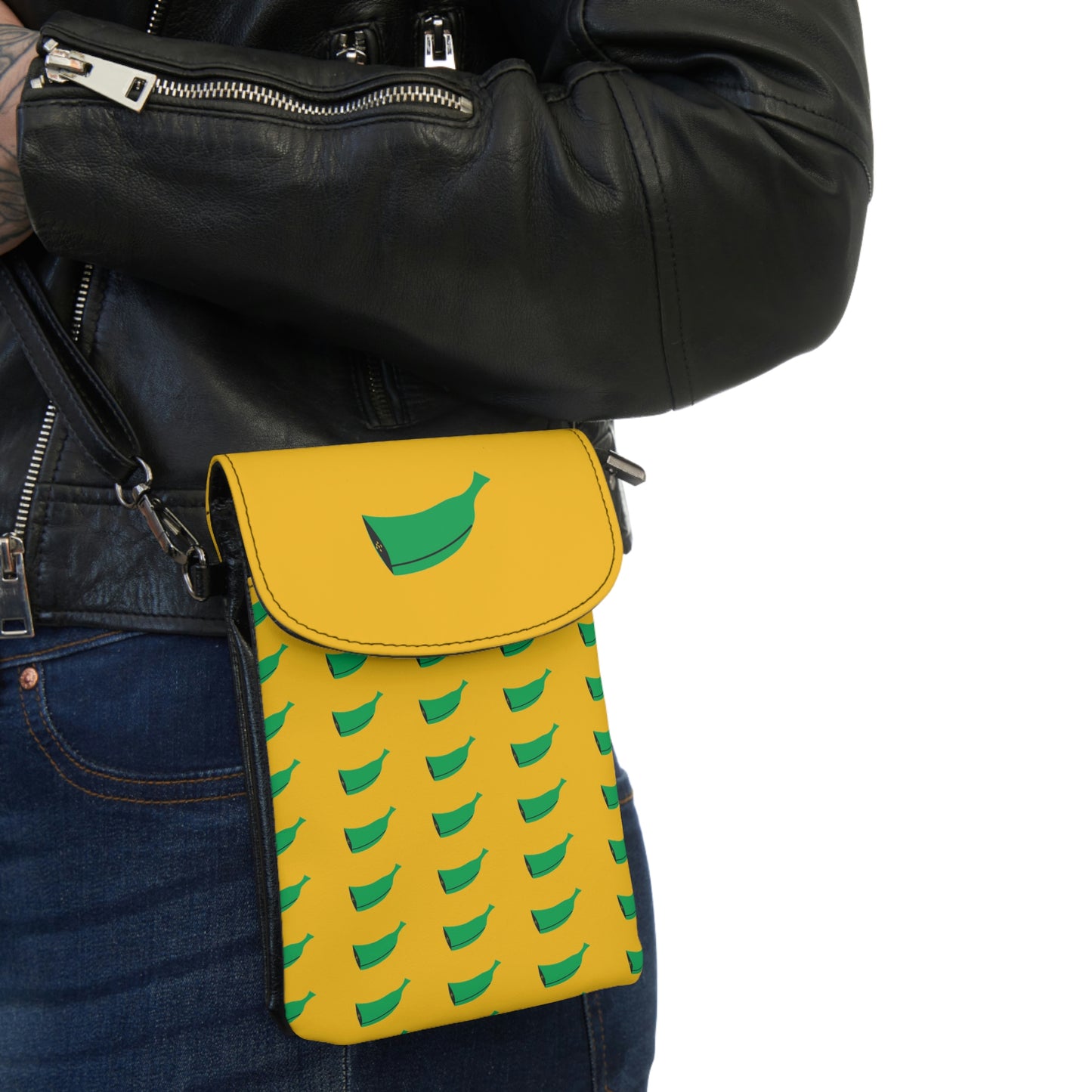 Flavor's Green and Yellow Small Cell Phone Wallet