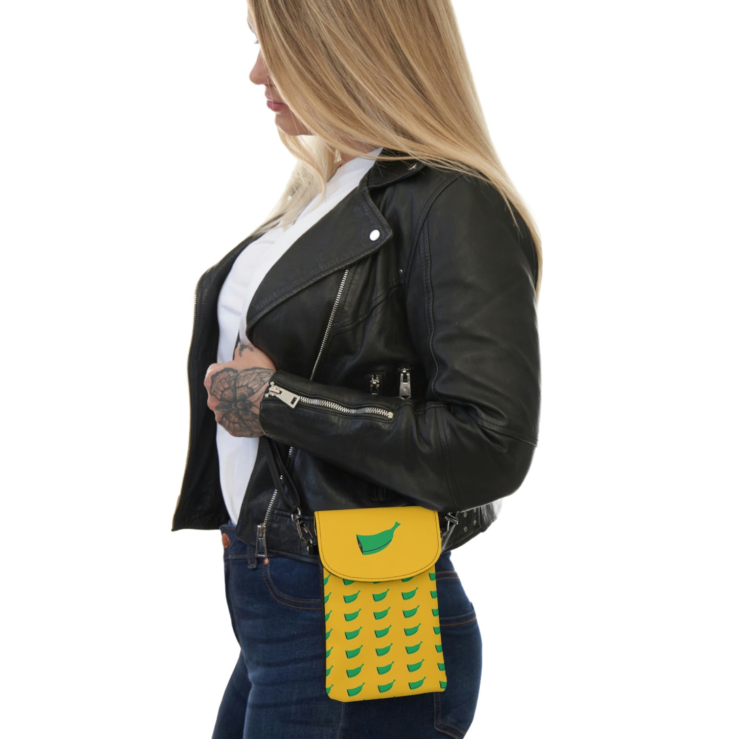 Flavor's Green and Yellow Small Cell Phone Wallet
